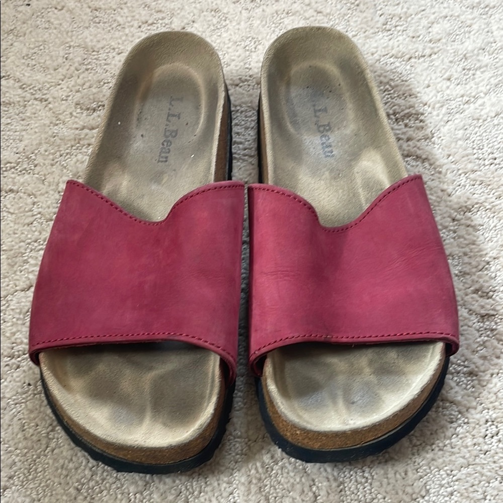 L.L. Bean Women's Red Slide Sandals